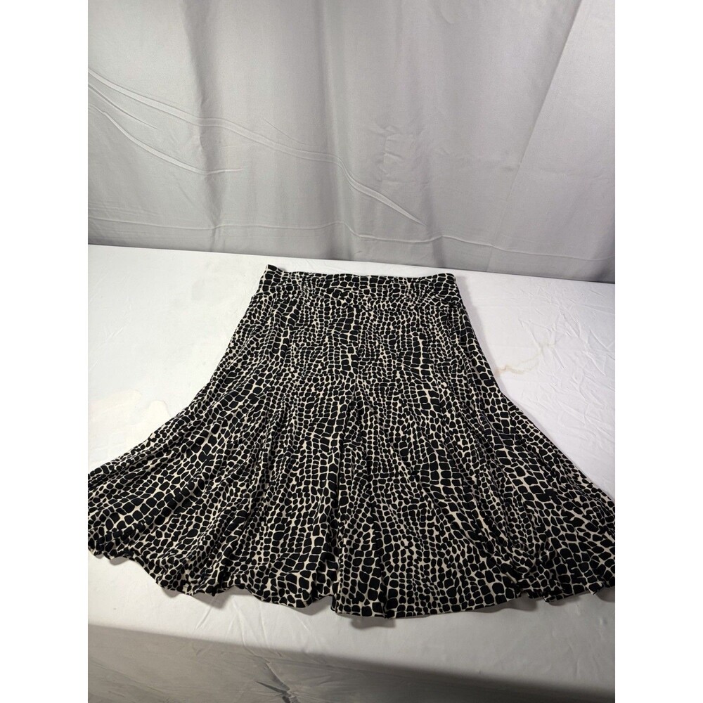 Apt. 9 Black/White Pull-On A-Line Knee-Length Knit Stretch Skirt Size Large - Picture 1 of 6